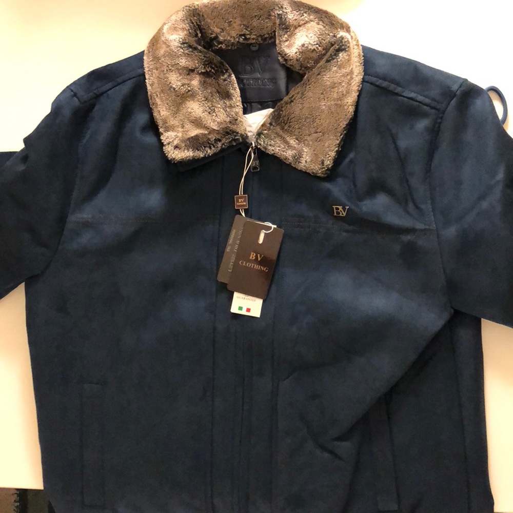 Leather jacket italian brand BV cloting